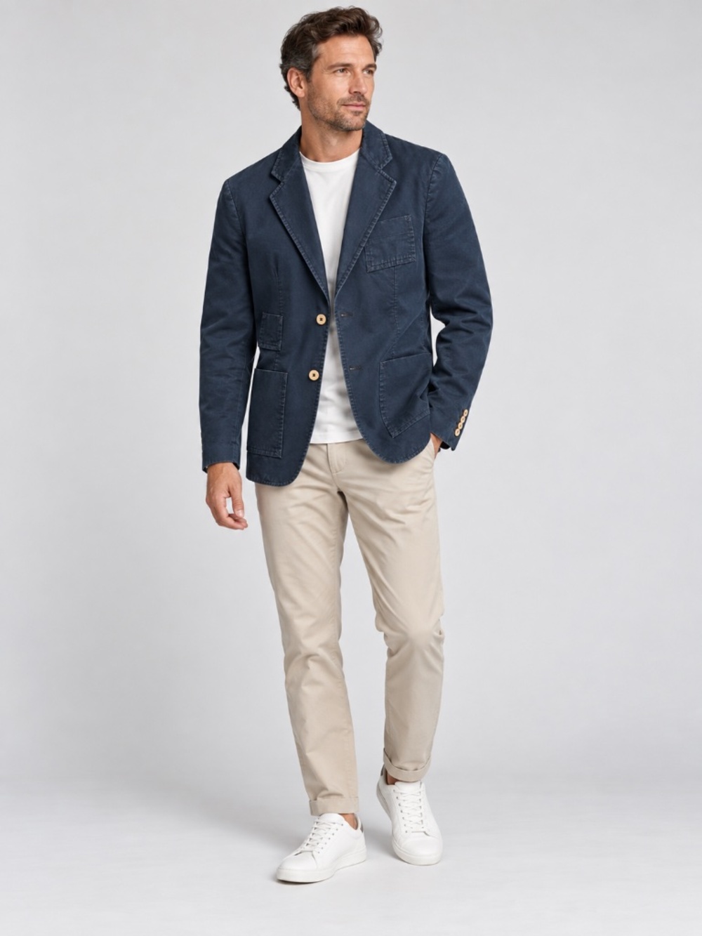 J.Lindeberg Navy Cotton Blazer Menβs Size 48
